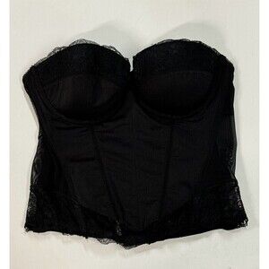 H&M Corset Womens 10 Black Lace Underwire Stretch